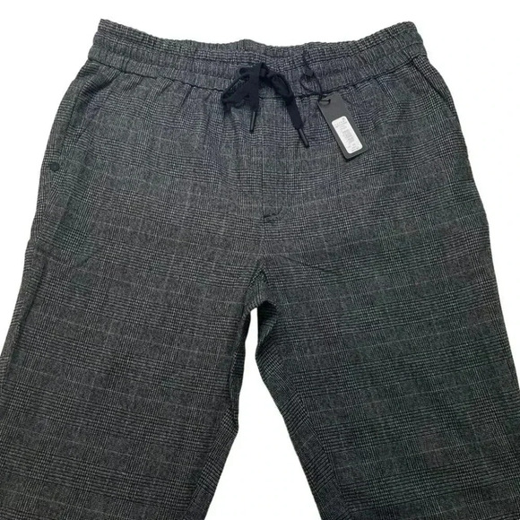 Natori Dogen Charcoal Herringbone Plaid Mens Sweatpants Size Medium - Picture 4 of 13